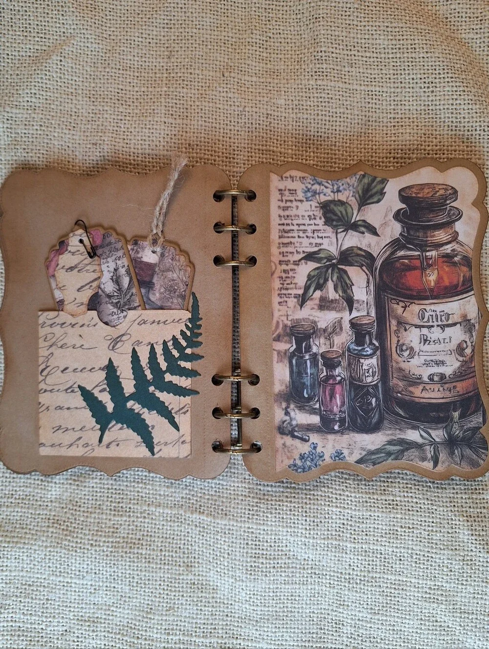 12 Pg Hand Made Apothecary, Botanical Art Journal, Junk Journal, Scrapbook